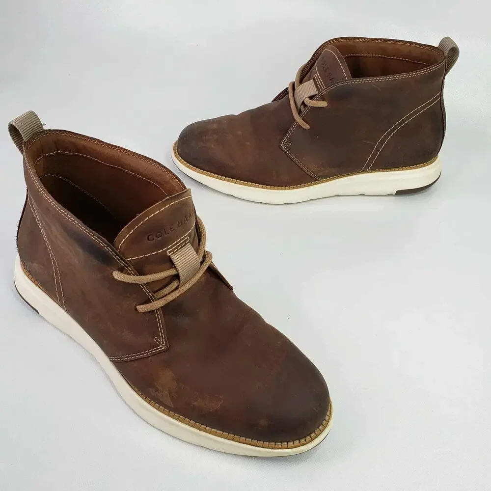 Cole Haan Grand Atlantic Chukka Boot Men's Size 9.5 M Brown Leather Lace Up